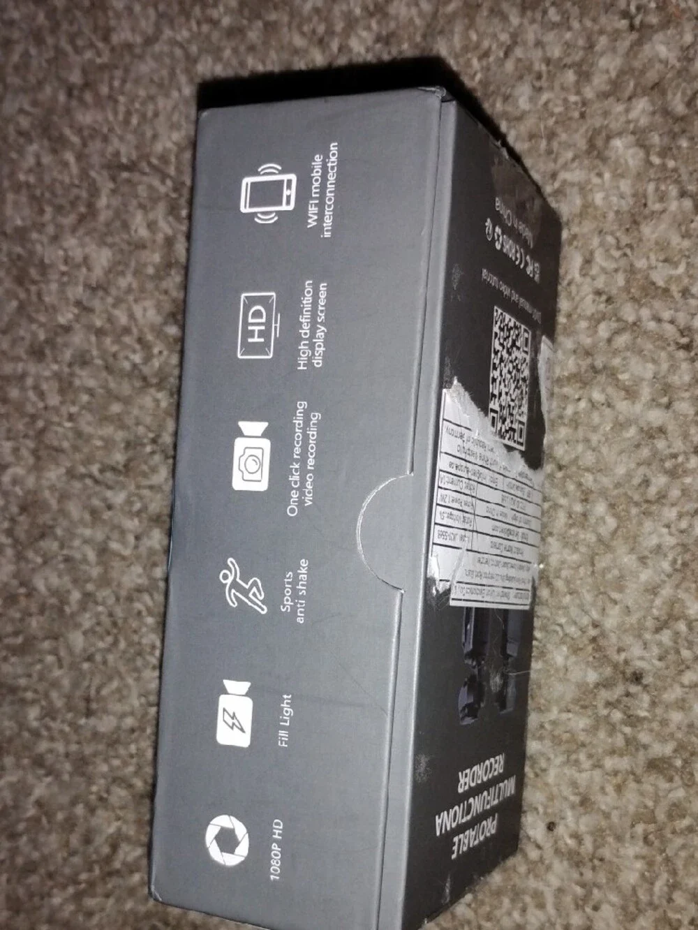 Compact Black Flip Dash Camera with Screen